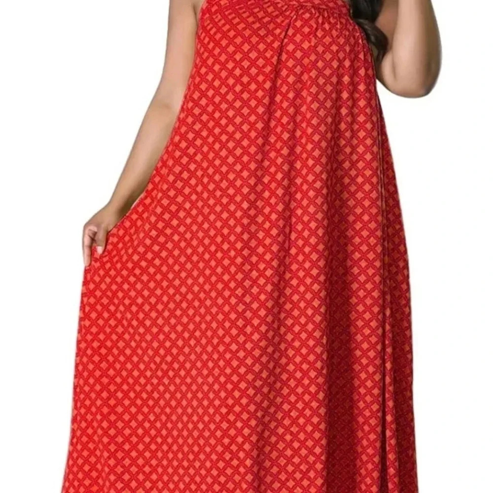 Plus size 1 shoulder halter dress - Picture 2 of 6